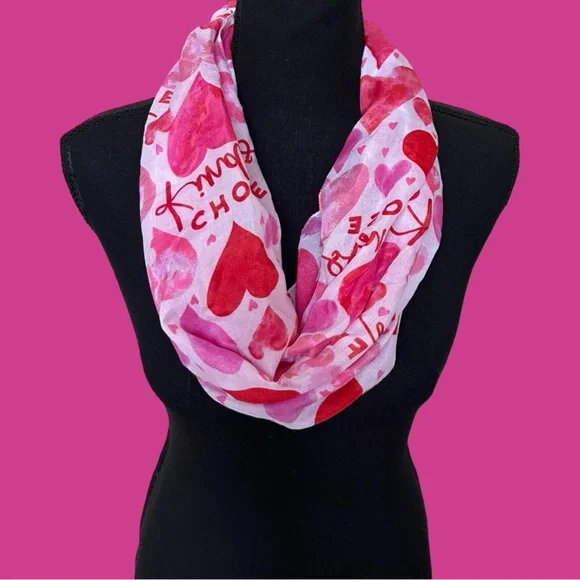 Valentine's Day Super Cute Scarf - Love Life Choose Kindness - Picture 1 of 6